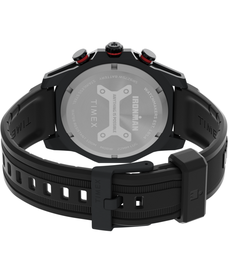 TW2W55400 TIMEX® IRONMAN® Adrenaline Chronograph 48mm PU Strap Watch  Caseback with Attachment Image