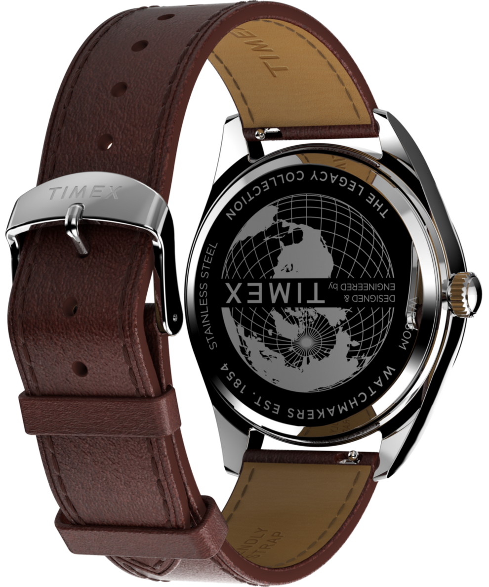 TW2W57200 Timex Legacy 41mm Leather Strap Watch  Caseback with Attachment Image