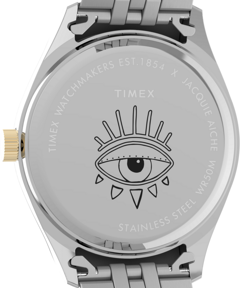 TW2W63600 Timex x Jacquie Aiche Musings 36mm Stainless Steel Bracelet Watch Caseback Image