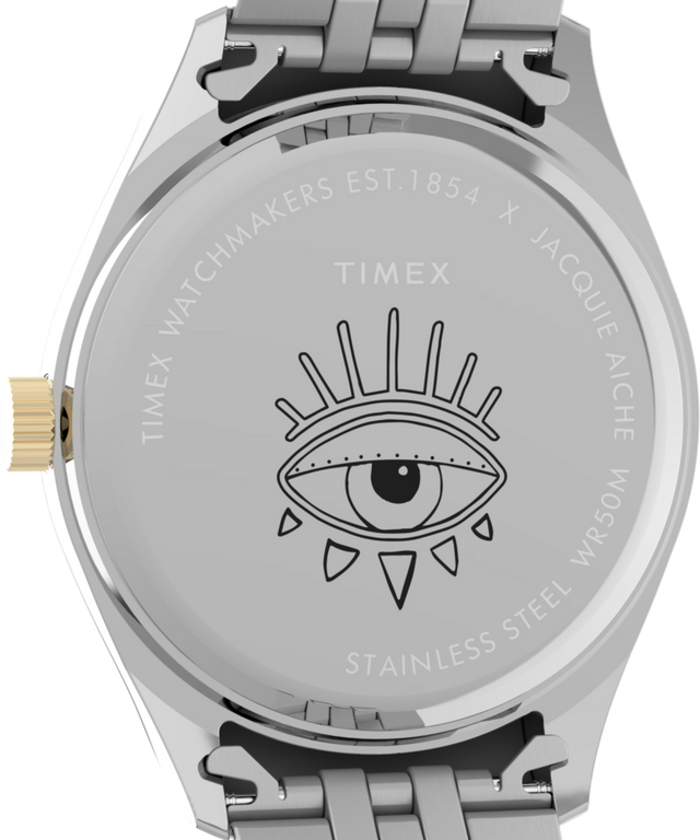 TW2W63600 Timex x Jacquie Aiche 36mm Stainless Steel Bracelet Watch Caseback Image