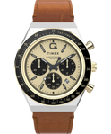 TW2W64400 Q Timex® Chronograph 40mm Leather Strap Watch Primary Image