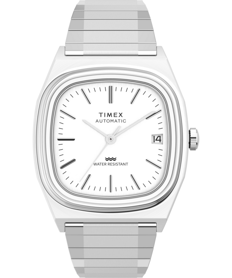 TW2W70800 Timex® Automatic 1983 E Line Reissue 34mm Stainless Steel Expansion Band Watch  Primary Image