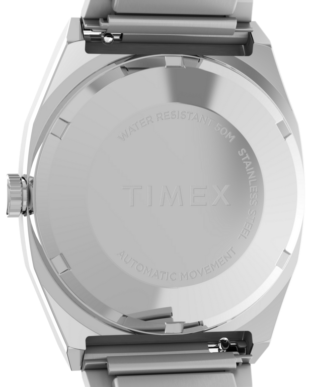 TW2W70800 Timex® Automatic 1983 E Line Reissue 34mm Stainless Steel Expansion Band Watch  Caseback Image