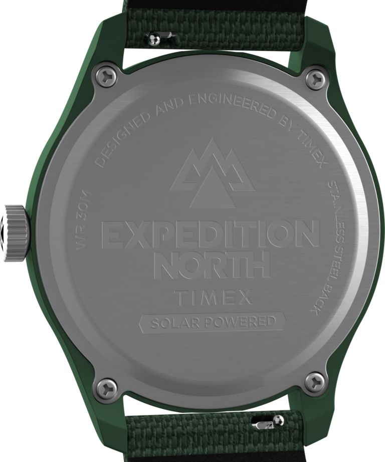 TW2W71000 Expedition Traprock Solar 40mm Eco-friendly Strap Watch   Caseback Image