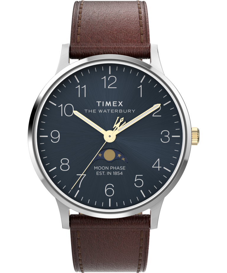 Waterbury Classic Moon Phase 40mm Leather Strap Watch - TW2W75600 Waterbury Classic Moon Phase 40mm Leather Strap Watch - TW2W75600