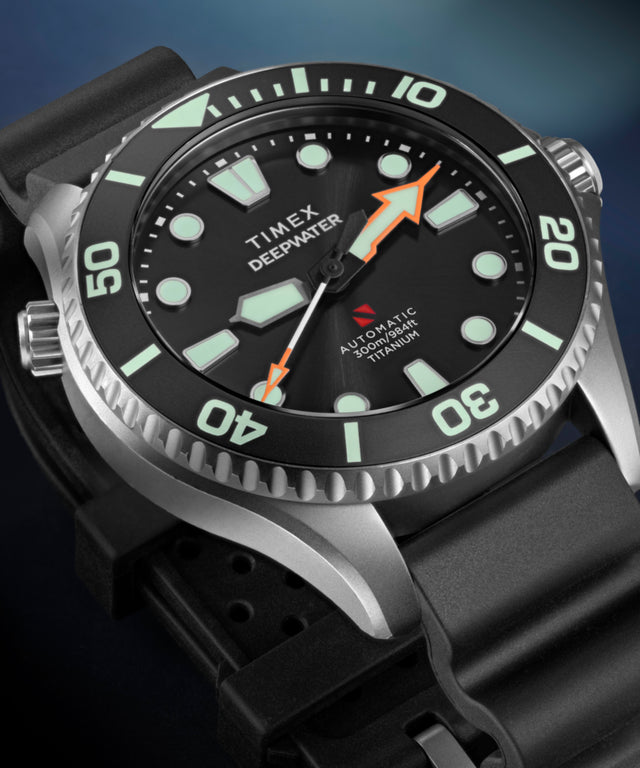 TW2W82100 Deepwater Meridian 300 Titanium HEV Automatic 44mm HNBR Synthetic Rubber Strap Watch Campaign Key Silhouettes (Beauty shots) Image