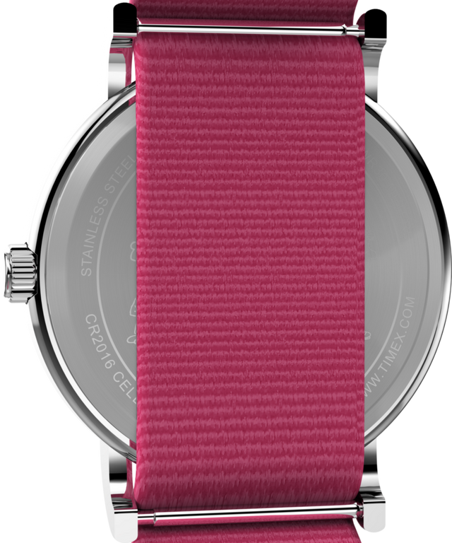 TW2W83100 Timex x Peanuts® Timex Weekender Floral 38mm Fabric Strap Watch Caseback Image