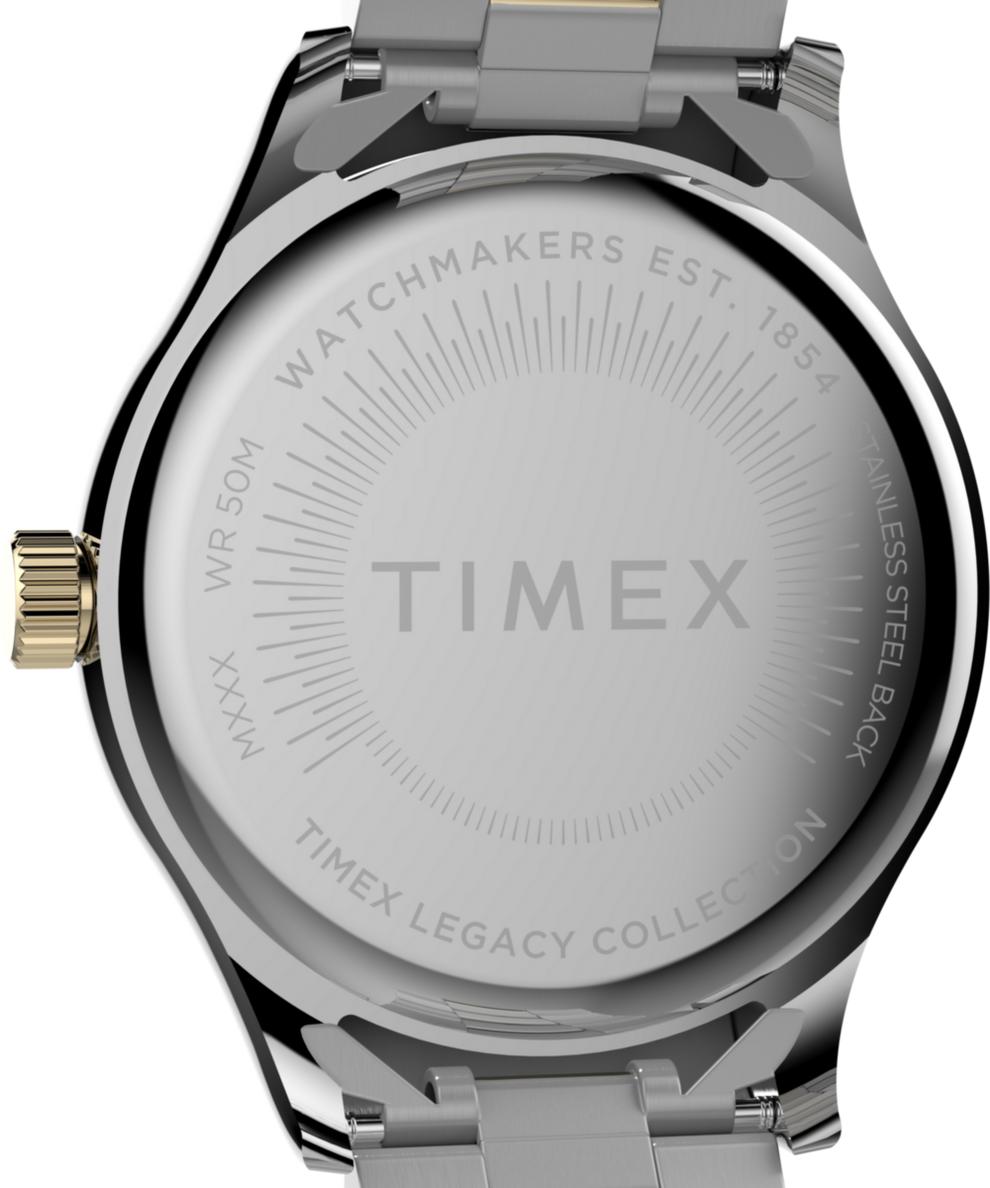 TW2W85500 Timex Legacy 34mm Stainless Steel Bracelet Watch  Caseback Image