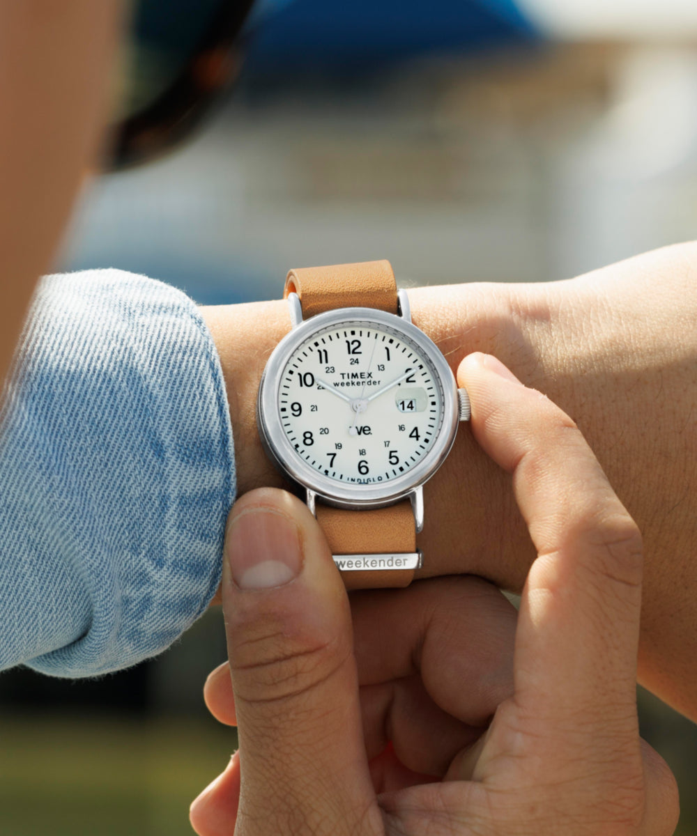 Weekender 37mm Leather Strap Watch - TW2W86500 | Timex CA