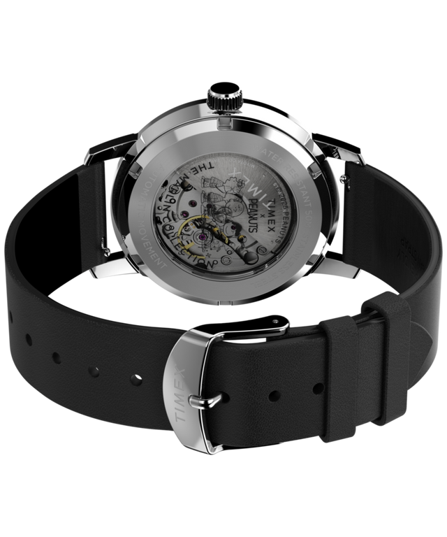 TW2W87200 Peanuts® x Timex Marlin® Automatic Space 40mm Leather Strap Watch Caseback with Attachment Image