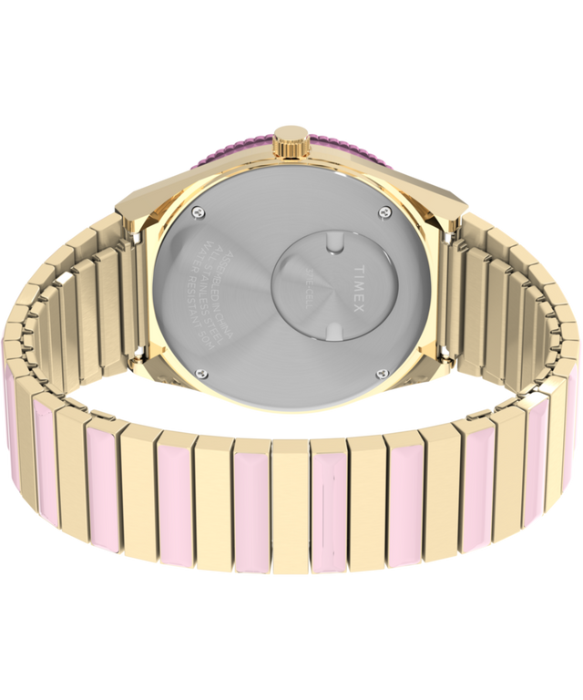 TW2W87600 Q Timex® 36mm Stainless Steel Expansion Band Watch  Caseback with Attachment Image