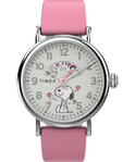 TW2W88900 Timex Standard x Peanuts Valentine's 40mm Leather Strap Watch Primary Image