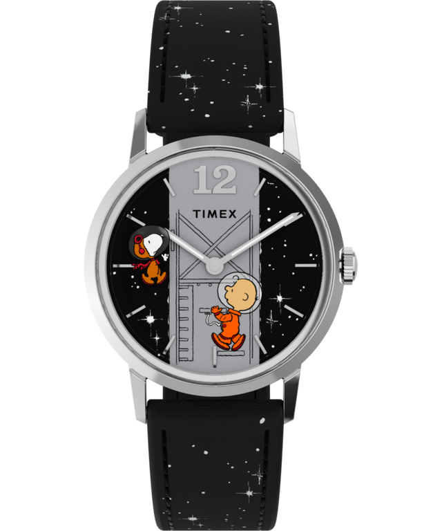 TW2W89700 Peanuts® x Timex Marlin® Hand-Wound Space 34mm Leather Strap Watch Primary Image