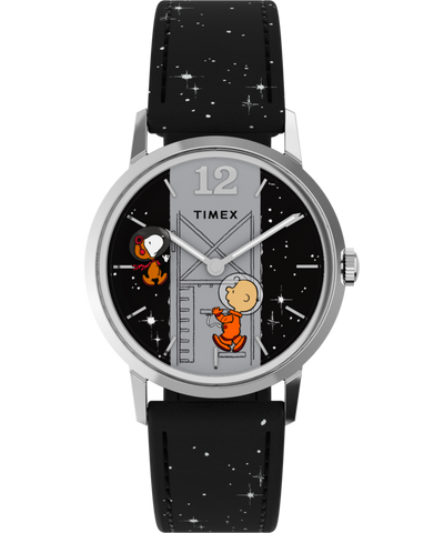 TW2W89700 Peanuts® x Timex Marlin® Hand-Wound Space 34mm Leather Strap Watch Primary Image