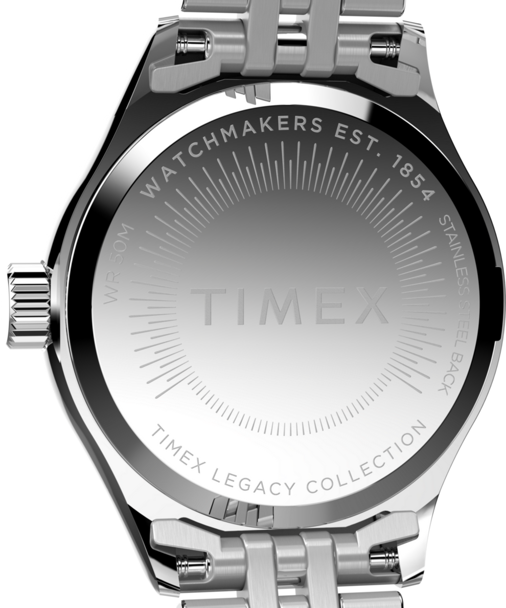 TW2W90700 Timex Legacy Mini 25mm Stainless Steel Bracelet Watch  Caseback Image