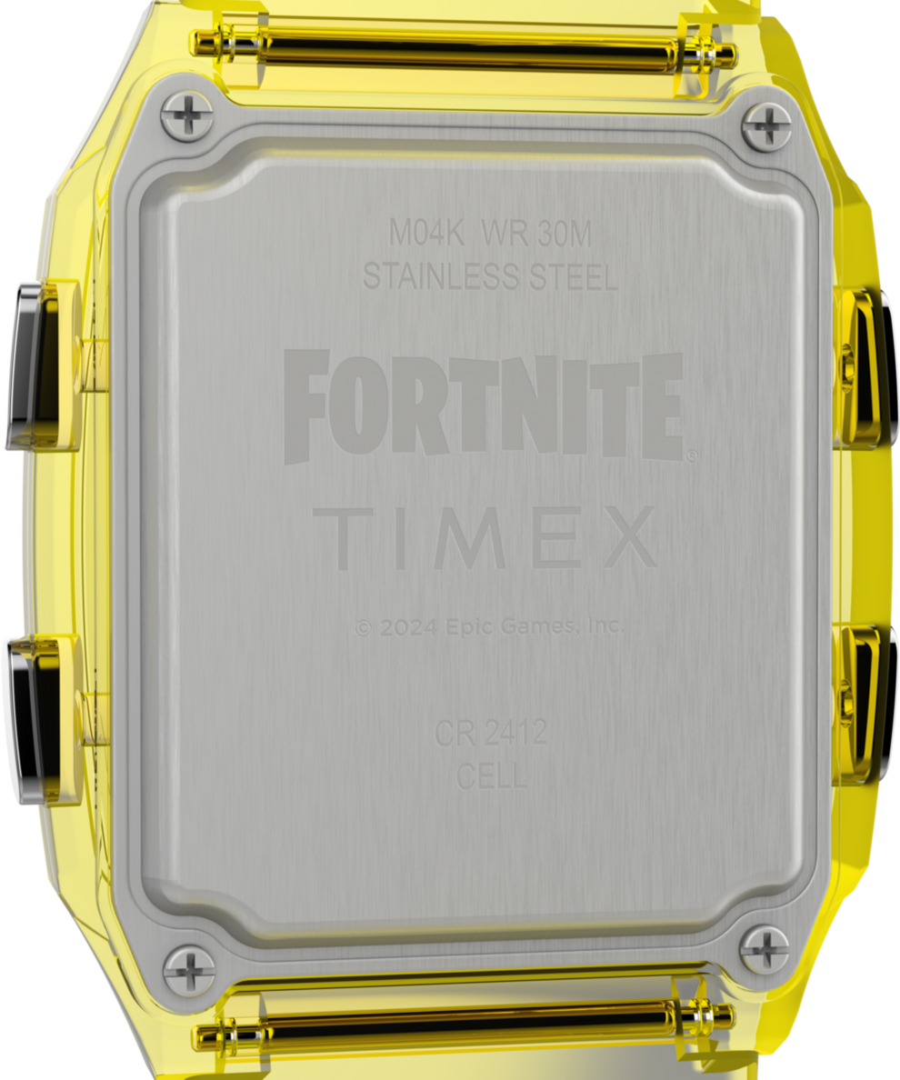 TW2W96600 Q Timex LCA x Fortnite® 35mm Resin Strap Watch Caseback Image