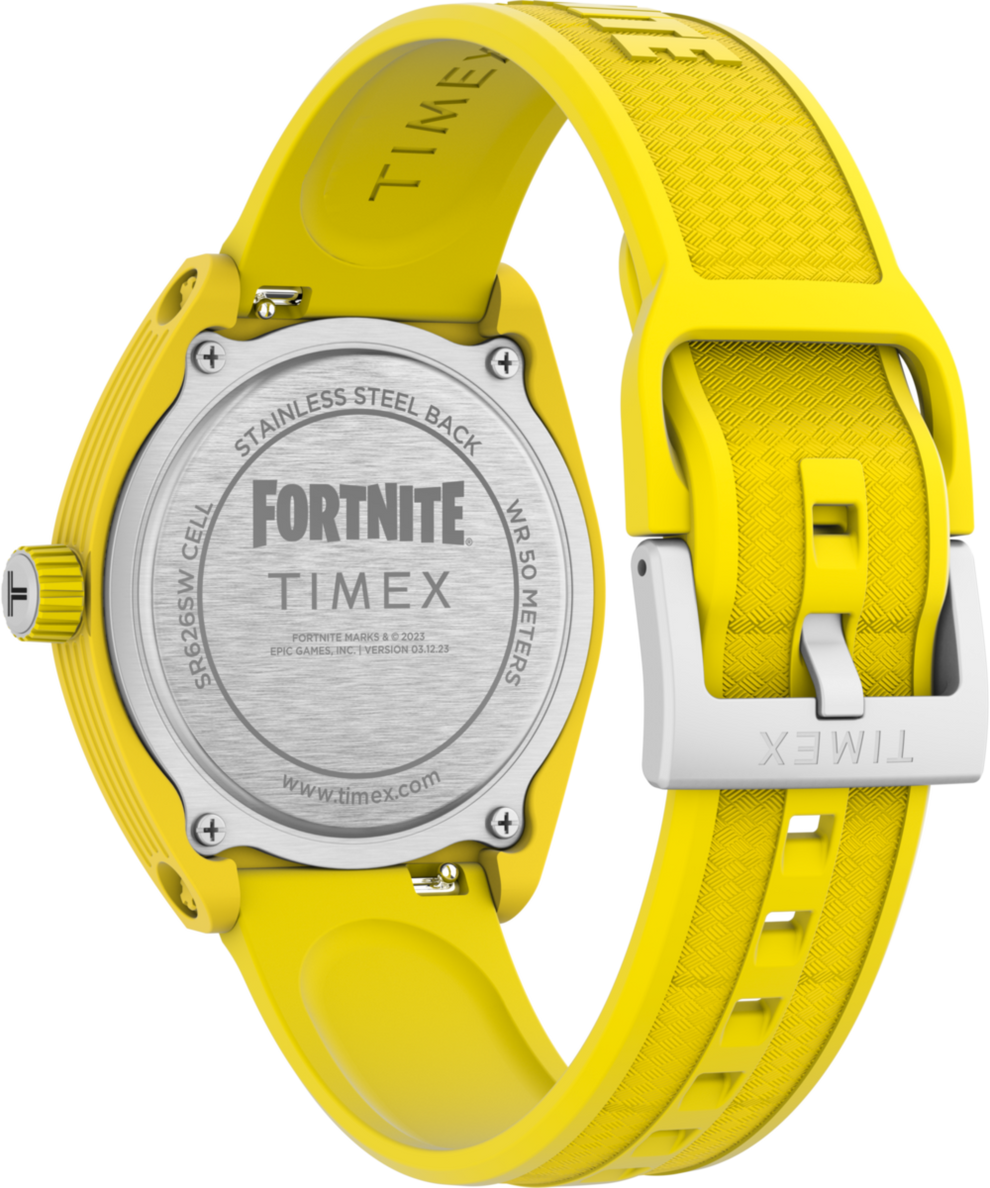 TW2W96700 Timex Urban Pop x Fortnite® 40mm Bio-TPU Strap Watch  Caseback with Attachment Image