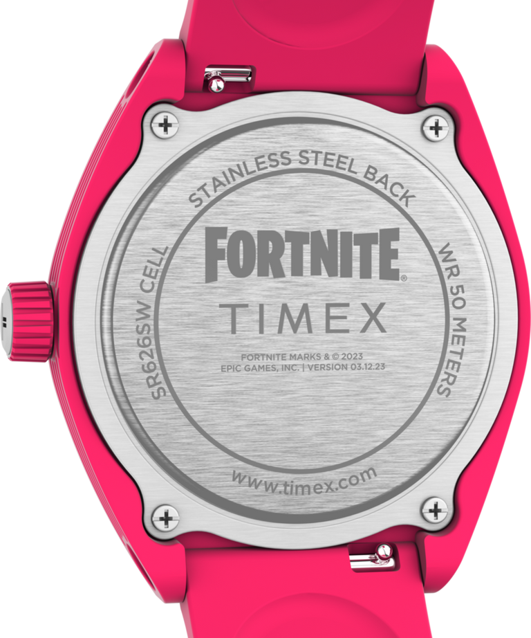 TW2W96800 Timex Urban Pop x Fortnite® 40mm Bio-TPU Strap Watch  Caseback Image