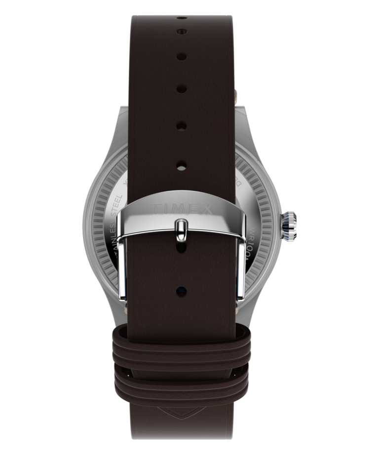 TW2W97300 Pan Am® x Timex Waterbury GMT 39mm Leather Strap Watch  Strap Image
