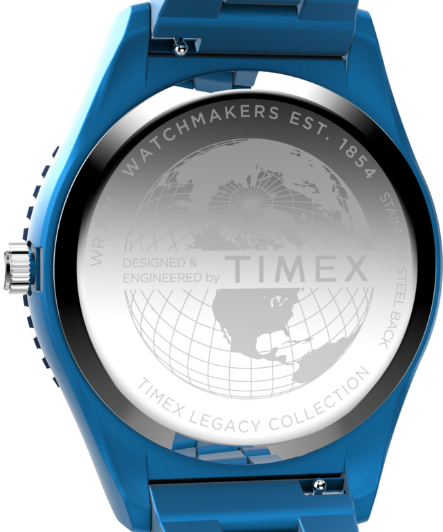 TW2Y04300 Timex Legacy #tide 42mm Recycled Plastic Bracelet Watch Caseback Image