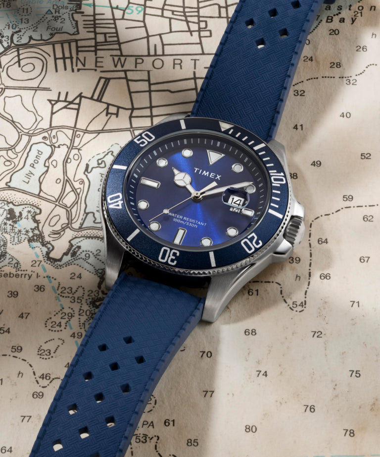 TW2Y05000 Harborside Coast 44mm Synthetic Rubber Strap Watch Campaign Key Silhouettes (Beauty shots) Image