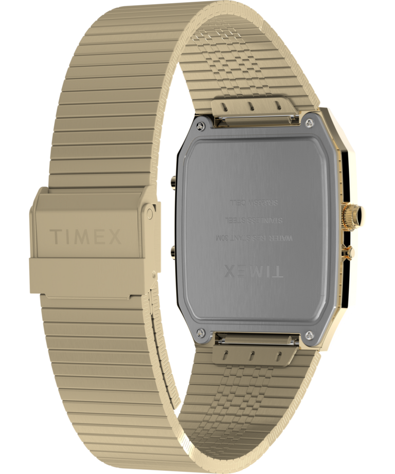 TW2Y06000 Q Timex® 1982 Ana-Digi Reissue 33mm Stainless Steel Bracelet Watch  Caseback with Attachment Image