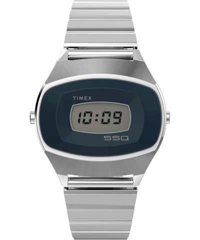 TW2Y06100 Q Timex® 1975 SSQ Digital Reissue 38mm Stainless Steel Bracelet Watch Primary Image