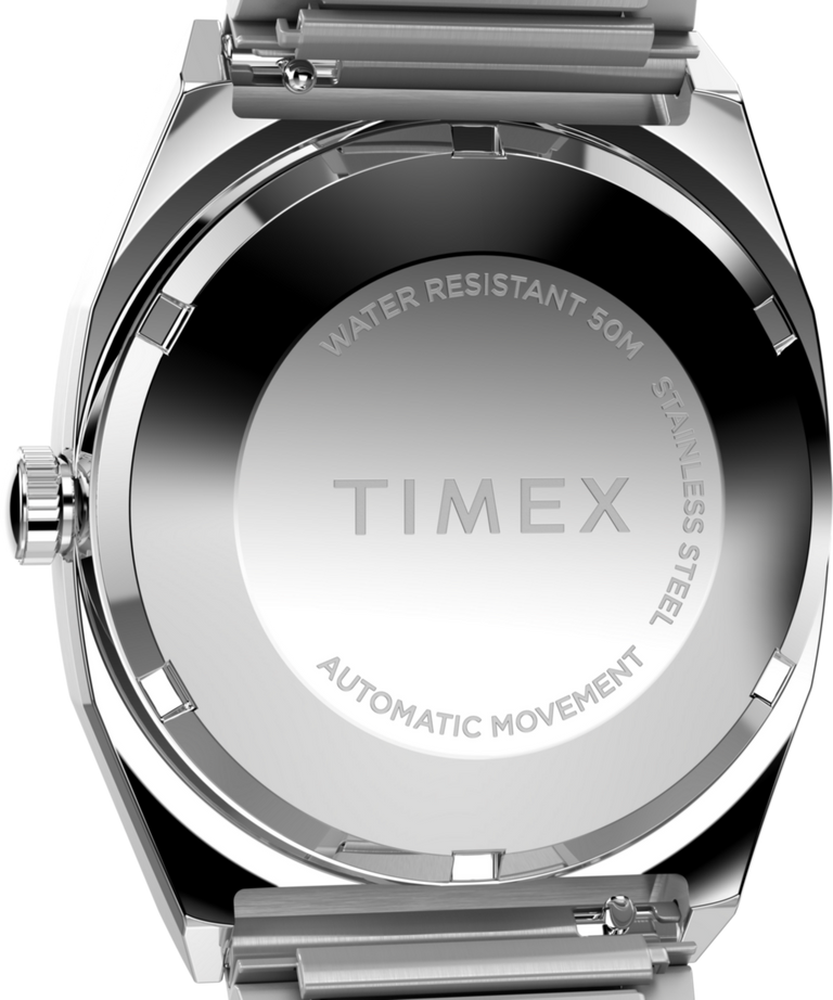 TW2Y07300 Timex® Automatic 1983 E-Line 34mm Stainless Steel Expansion Band Watch Caseback Image