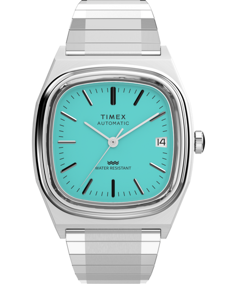 Timex REISSUE 1983 E-line ターコイズ Timex® Automatic 1983 E Line 34mm Stainless Steel Expansion Band