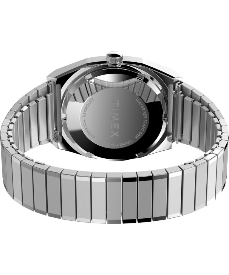 TW2Y07400 Timex® Automatic 1983 E Line 34mm Stainless Steel Expansion Band Watch Caseback with Attachment Image