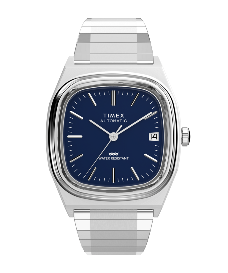 TW2Y07400 Timex® Automatic 1983 E Line 34mm Stainless Steel Expansion Band Watch Primary Image