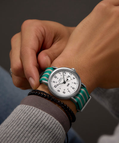 TW2Y08800 Timex Weekender 40mm Fabric Strap Watch Alt Wrist Shot 1 Image