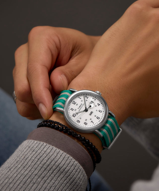 TW2Y08800 Timex Weekender 40mm Fabric Strap Watch Alt Wrist Shot 1 Image