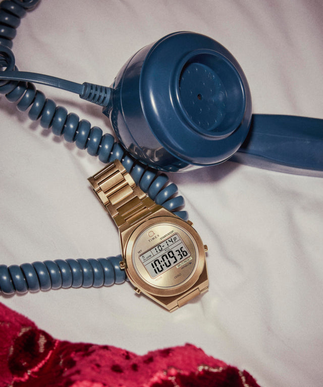 TW2Y09700 Q Timex® Q80 Continental 39mm Stainless Steel Bracelet Watch Campaign Key Silhouettes (Beauty shots) Image