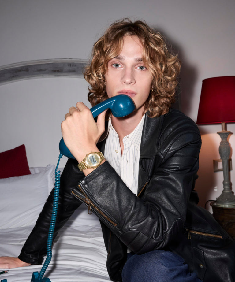 TW2Y09700 Q Timex® Q80 Continental 39mm Stainless Steel Bracelet Watch Alt Lifestyle Image 2