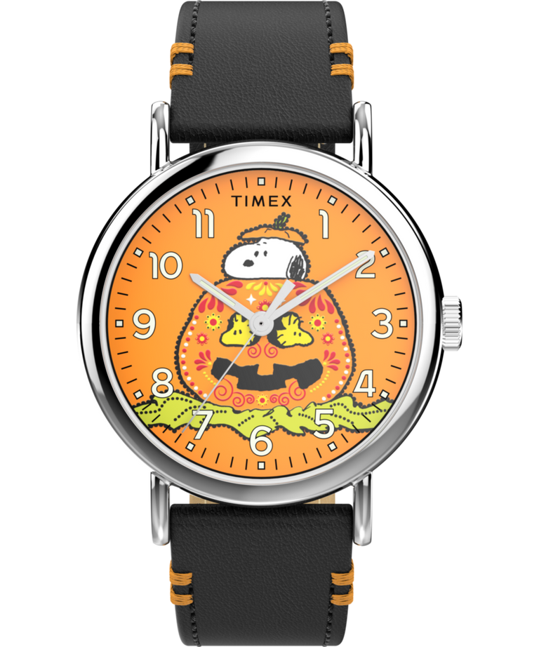 Peanuts® x Timex Weekender Pumpkin Dial 40mm Leather Strap Watch