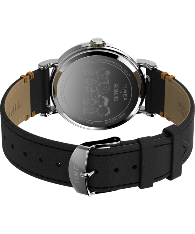 TW2Y12300 Peanuts® x Timex Weekender Pumpkin Dial 40mm Leather Strap Watch Caseback with Attachment Image