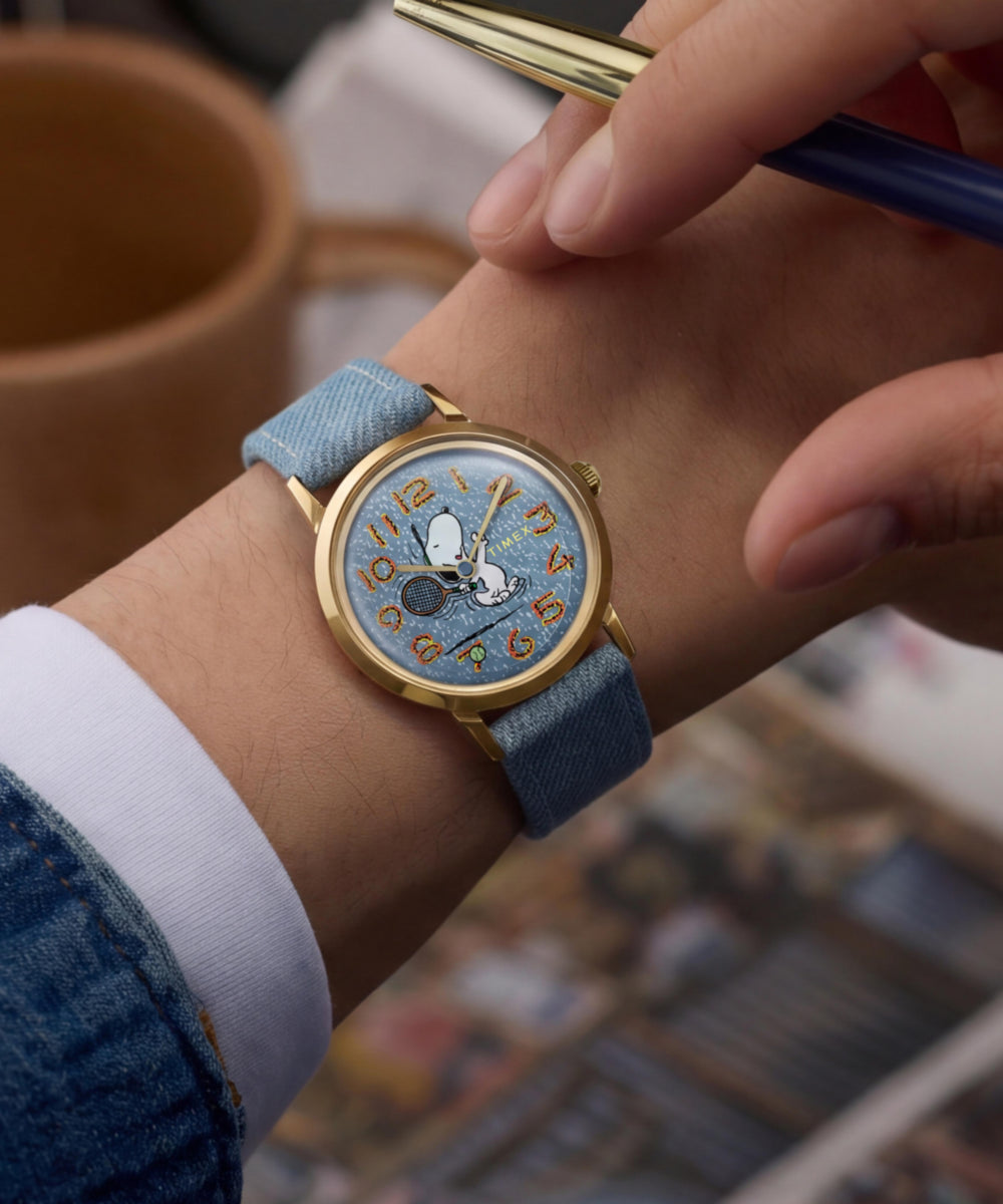 Peanuts® x Timex Marlin® 1965 Reissue Inspired Snoopy Tennis 34mm