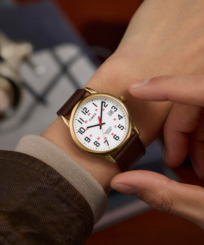 Orologio Timex Easy Reader Uomo, Quadrante Bianco 38 Mm, Cinturino In Orologio Timex Easy Reader Uomo, Quadrante Bianco 38 Mm, Cinturino In