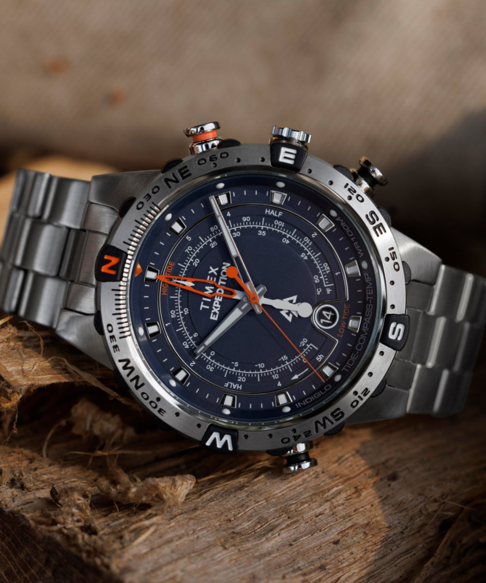 Expedition Tide-Temp-Compass 45mm Stainless Steel Bracelet Watch