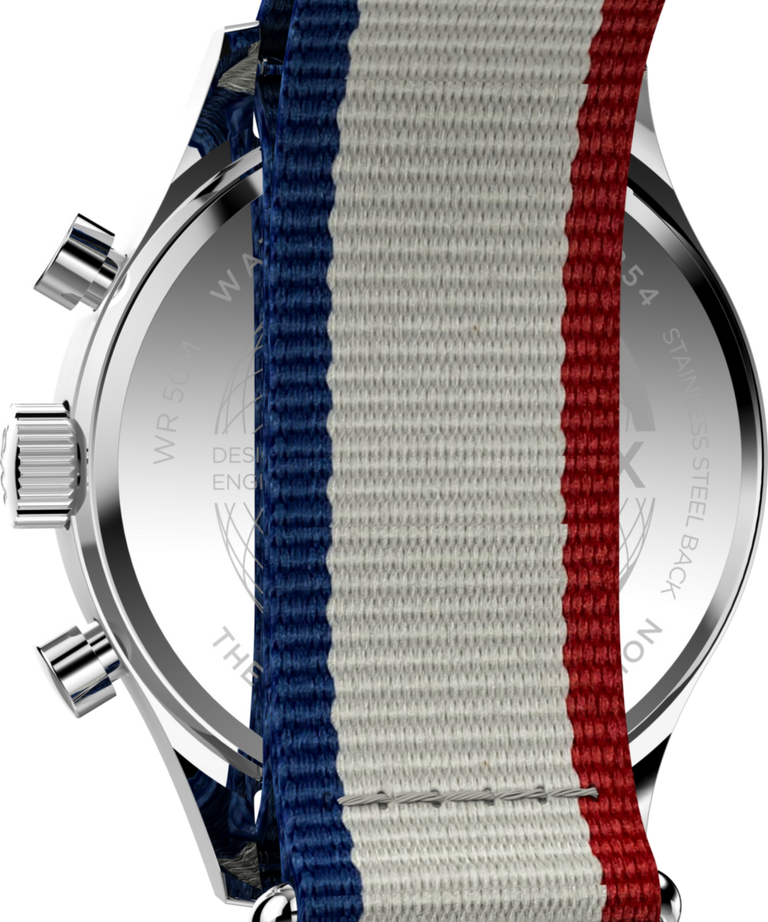 TW2Y15800 Timex Weekender New England Chronograph 40mm Eco-Conscious Fabric Strap Watch Caseback Image