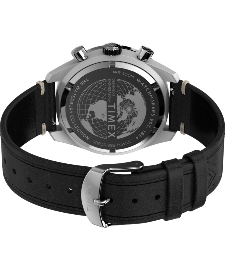 TW2Y18600 Waterbury Traditional Chronograph 41mm Leather Strap Watch Caseback with Attachment Image