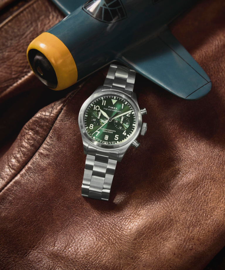 TW2Y19100 Waterbury Ace Chronograph 41mm Stainless Steel Bracelet Watch Alt Beauty Shot 2