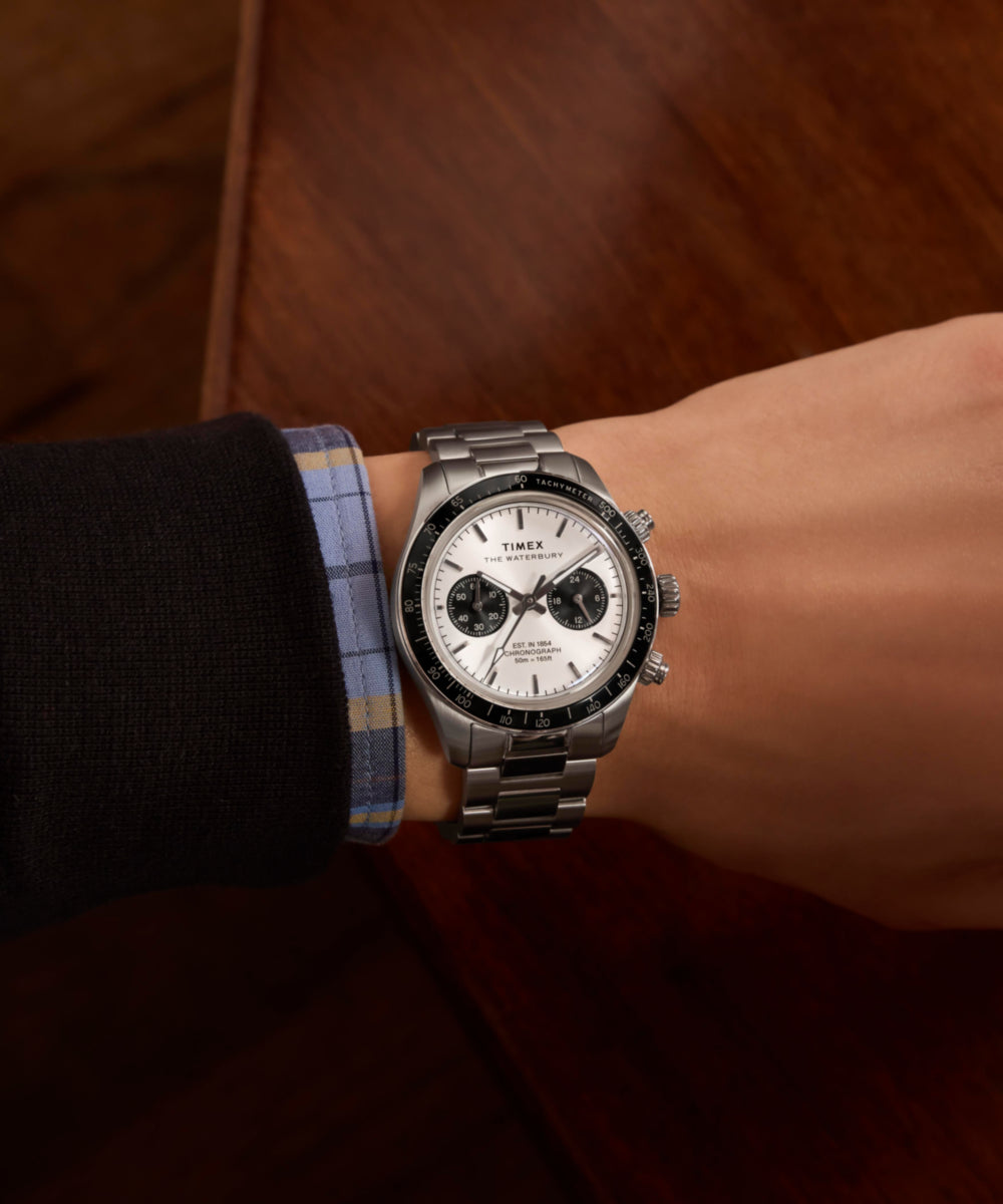 ワタリ Waterbury Heritage Chronograph 39mm Stainless Steel Bracelet Watch