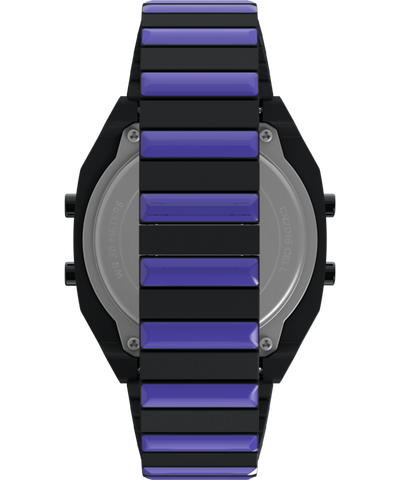 TW2Y19500 Timex x Wednesday T80 36mm Stainless Steel Black and Purple Expansion Band Watch Strap Image