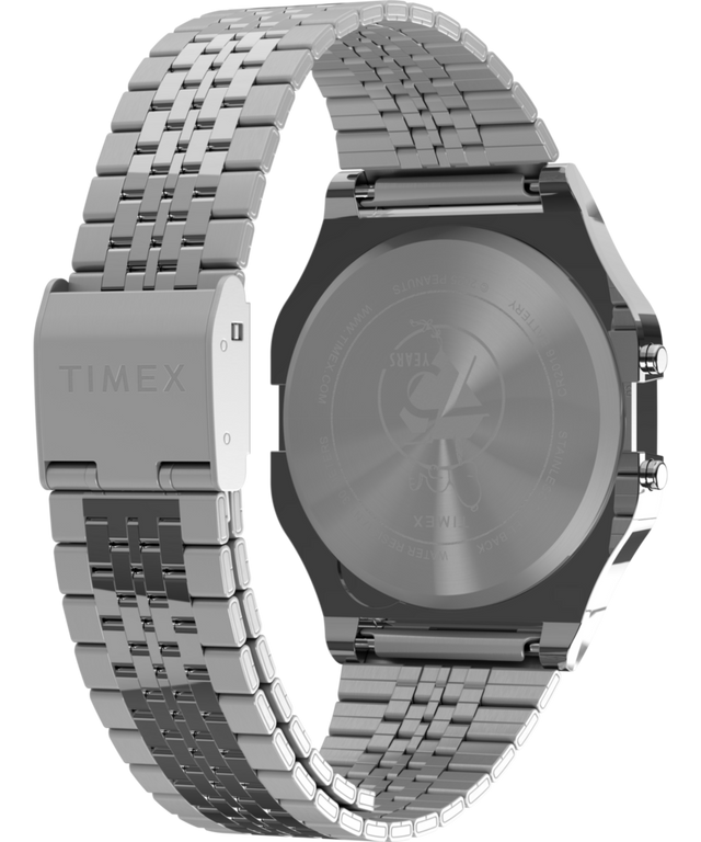 TW2Y20000 Timex x Peanuts® T80 75th Anniversary Edition 34mm Stainless Steel Bracelet Watch Caseback with Attachment Image