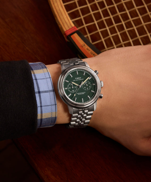 TW2Y23600 Waterbury Metropolitan Chronograph 41mm Stainless Steel Bracelet Watch Alt Wrist Shot 1 Image