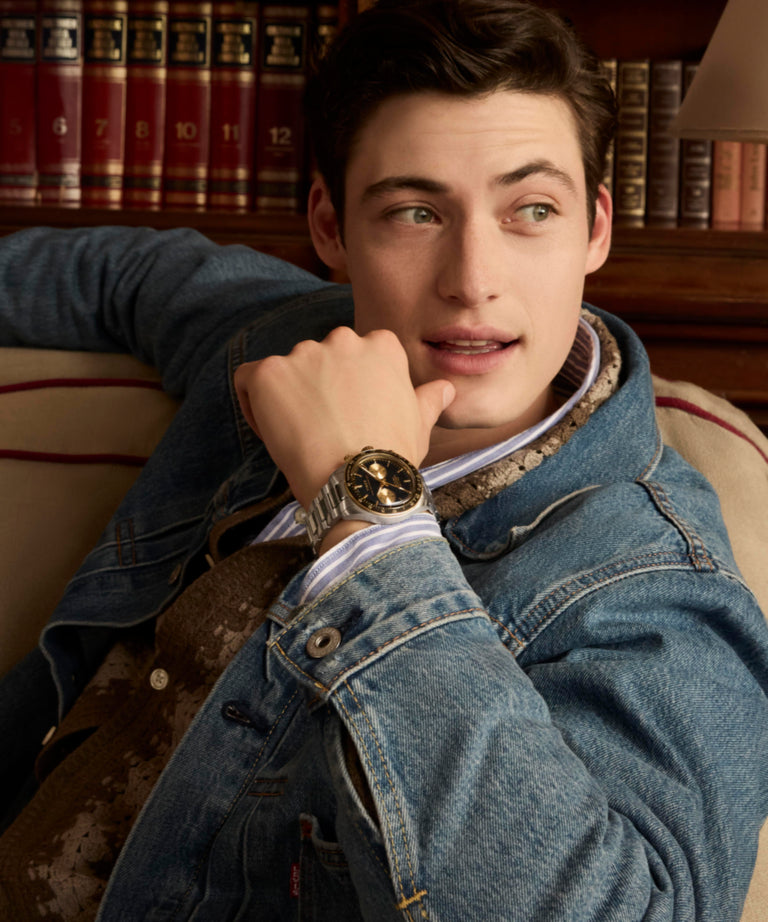 TW2Y24000 Waterbury Heritage Chronograph 39mm Stainless Steel Bracelet Watch   Primary Wrist Image