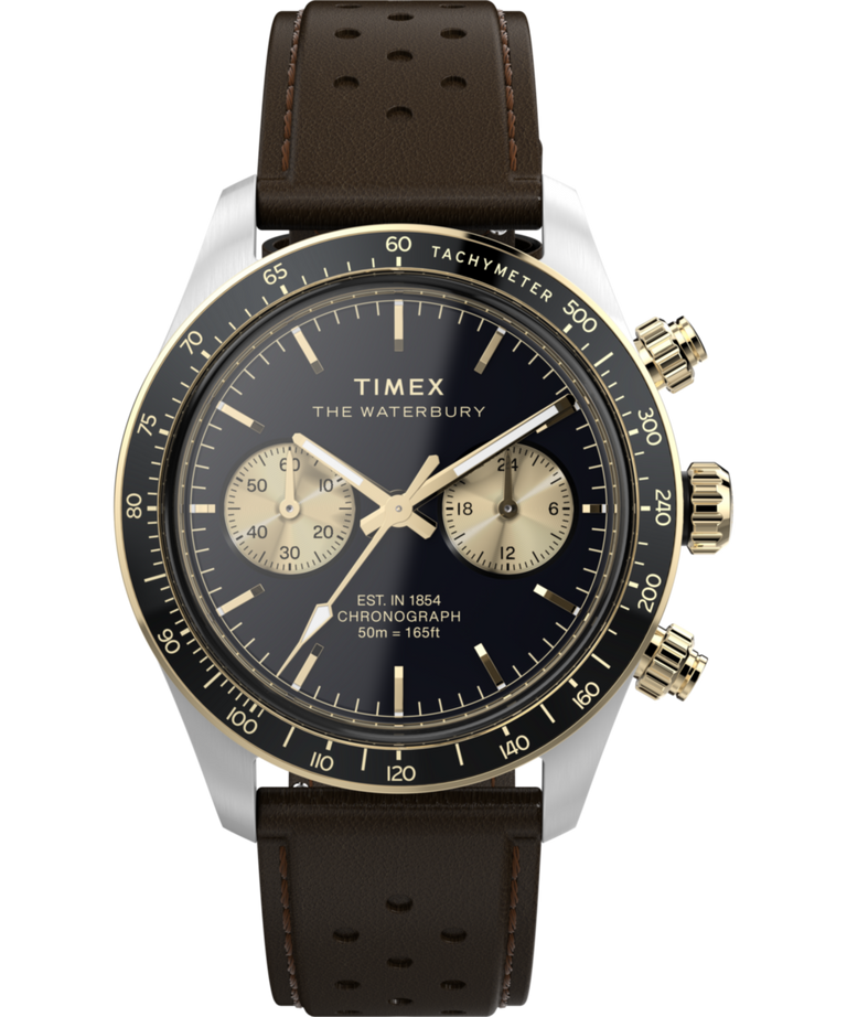 Waterbury Heritage Chronograph 39mm Leather Strap Watch
