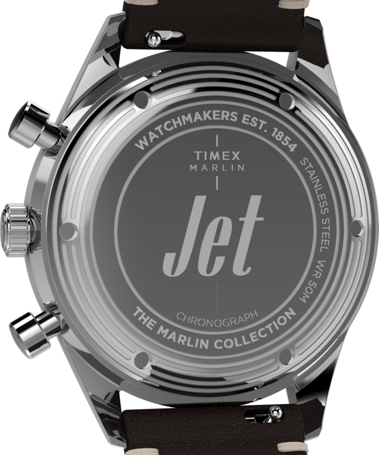 TW2Y24700 Marlin® Jet Quartz Chronograph 40mm Leather Strap Watch Caseback Image
